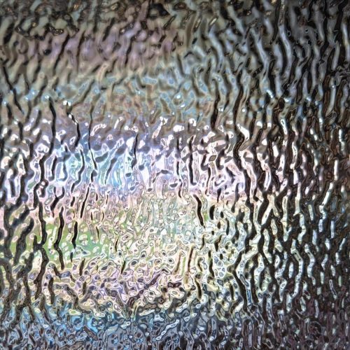 Wissmach Iridized Clear Ripple Stained Glass Sheet