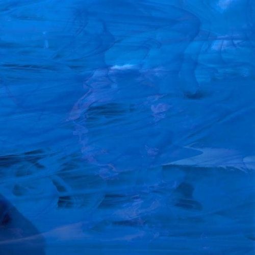 Original Spectrum Light Blue and White Wispy Stained Glass Sheet, 339-2, 12x12"
